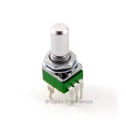 10K OHM Linear Taper Potentiometer Round Shaft PCB 9mm with Center detent