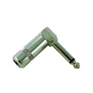 6.35mm 1/4" Mono Right Angle Metal Plug Nickel Plated