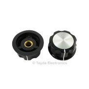 Boss Style Silver Top Black Knob 33mm