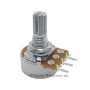 100K OHM W-Taper Tone control Potentiometer Spline Shaft PCB Mount