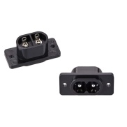 Male AC Power Socket  Connector 2 Pins 2.5A 250V