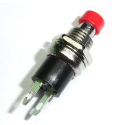 Push Button Momentary Panel Mount Red Knob SPST-NO