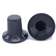 Black Knob Black cap with White Numbering 1 to 10 23x18mm Shaft 6x18T
