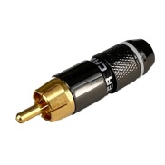 RCA Male Plug Connector Pearl Nickel Plated Black