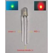 Bi-color LED Red/Green 5mm Common Anode