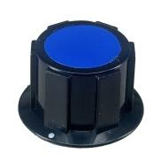 Black Knob With Blue top 25x15mm Shaft 6.4mm