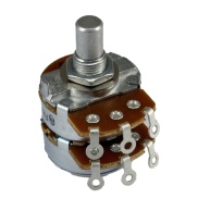 10K OHM Logarithmic Dual Taper Potentiometer Solder lug Round Shaft