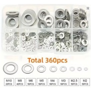 Stainless Steel Flat Washer SET 360PCS