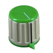 Amplifier Silver Knob Green top 25X20mm shaft hole 6mm