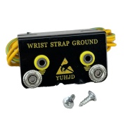 2 Hole Anti static ESD Ground L-shaped banana socket with wire