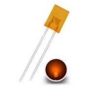 LED Rectangular Orange 2x5mm Legs Length 16.50mm