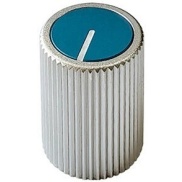 Aluminum Matt Blue top Silver knob 14x19mm Shaft 6.00mm