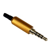 3.5mm 4 Poles Aluminum Audio Plug Orange color with Tail 