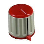 Amplifier Silver Knob Red top 25X20mm shaft hole 6mm