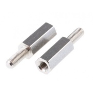 Brass Standoff Spacer Silver Screw Hex Male M3x12mm