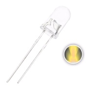 12V Warm White LED 5mm Water clear Lens