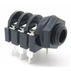 6.35mm 1/4" Stereo Insulated Unswitched Socket Jack PCB Pins