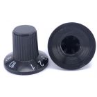 Black Knob Black cap with White Numbering 1 to 10 23x18mm Shaft 6x18T