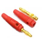 4mm Banana Male Plug Red Gold Plated Solderless Side Stackable