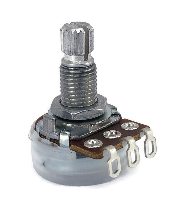 50K OHM Linear Taper Potentiometer Spline Shaft Solder Lugs with Center Detent