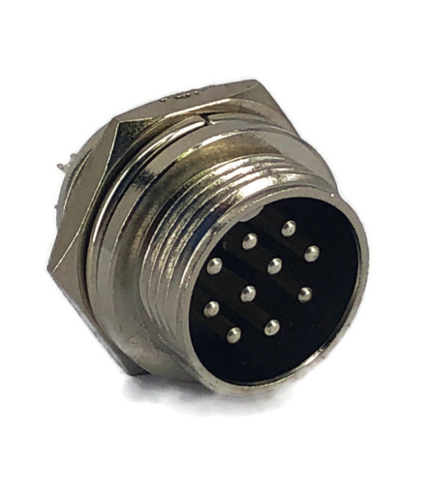 10 Pins Male circular connector 16mm GX16