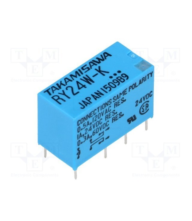 Mini Relay DPDT RY-24W-K-UL 24VDC 8PIN 2Poles 1A
