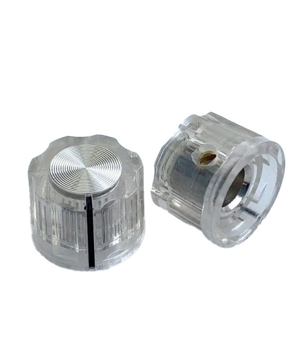 KN1360 ABS Fluted Clear Knob 16x12mm
