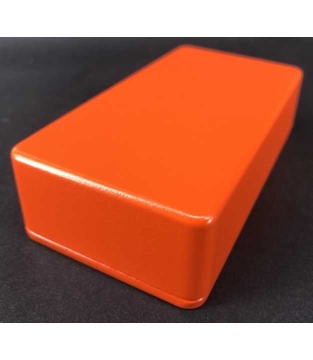 1590B Style Aluminum Diecast Enclosure MATTE ORANGE SAND TEXTURE