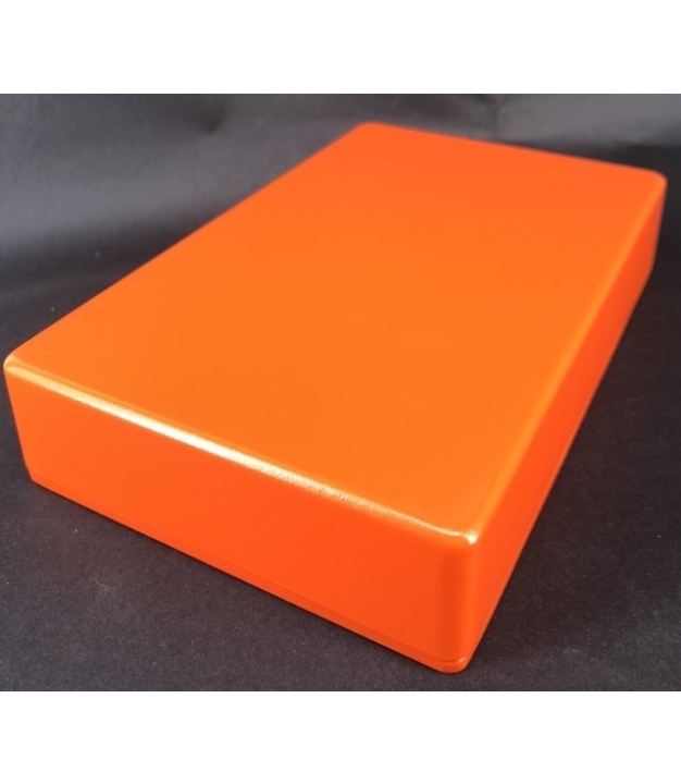 1590DD Style Aluminum Diecast Enclosure MATTE ORANGE SAND TEXTURE