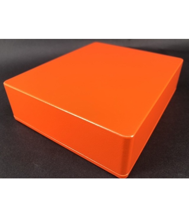 1590BB2 Style Aluminum Diecast Enclosure MATTE ORANGE SAND TEXTURE