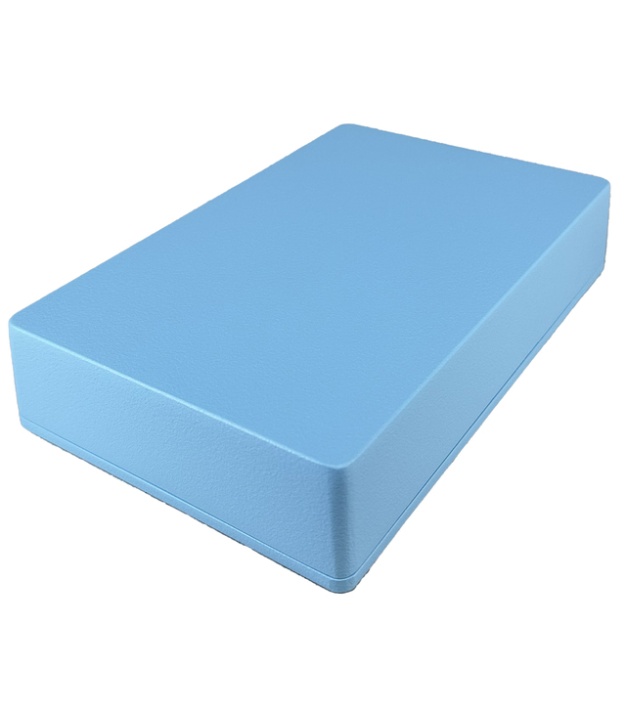 	1590DD Style Aluminum Diecast Enclosure Matte Sky Blue Sand Texture