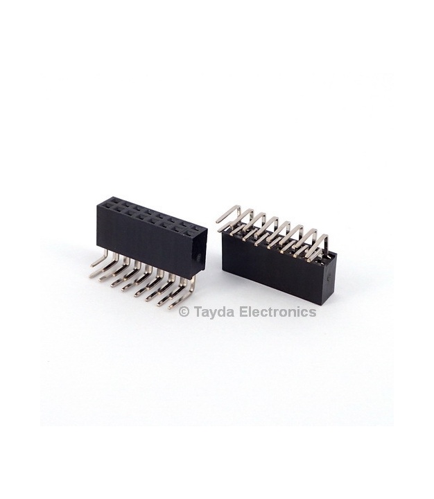 2x8 Pin 2.54mm Double Row Right Angle Female Pin Header