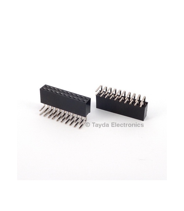 2x10 Pin 2.54mm Double Row Right Angle Female Pin Header