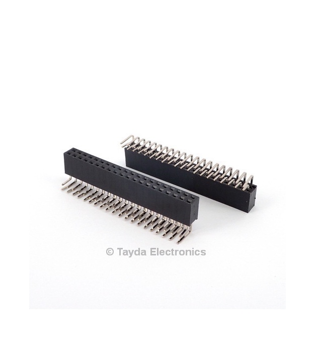 2x20 Pin 2.54mm Double Row Right Angle Female Pin Header