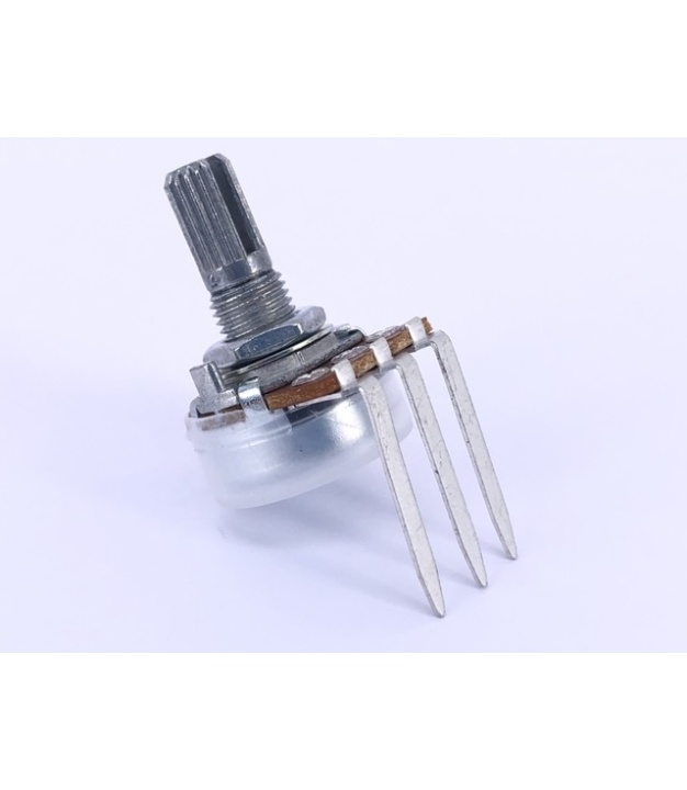 100K OHM Linear Taper Potentiometer Spline Shaft PCB Mount