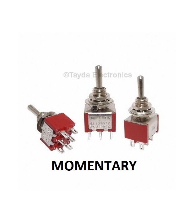Mini Toggle Momentary Switch DPDT On-Off-On