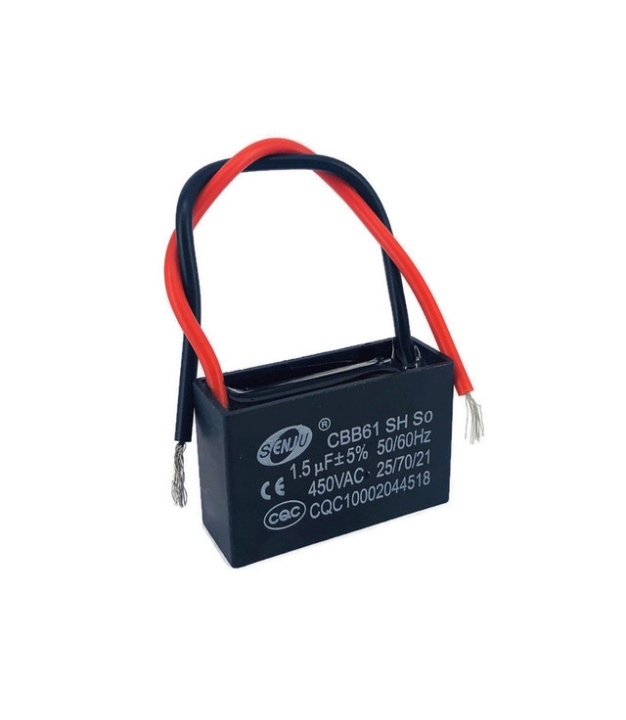 CBB61 Fan Capacitor 1.5uF 5% 450VAC 50Hz with Wire leads