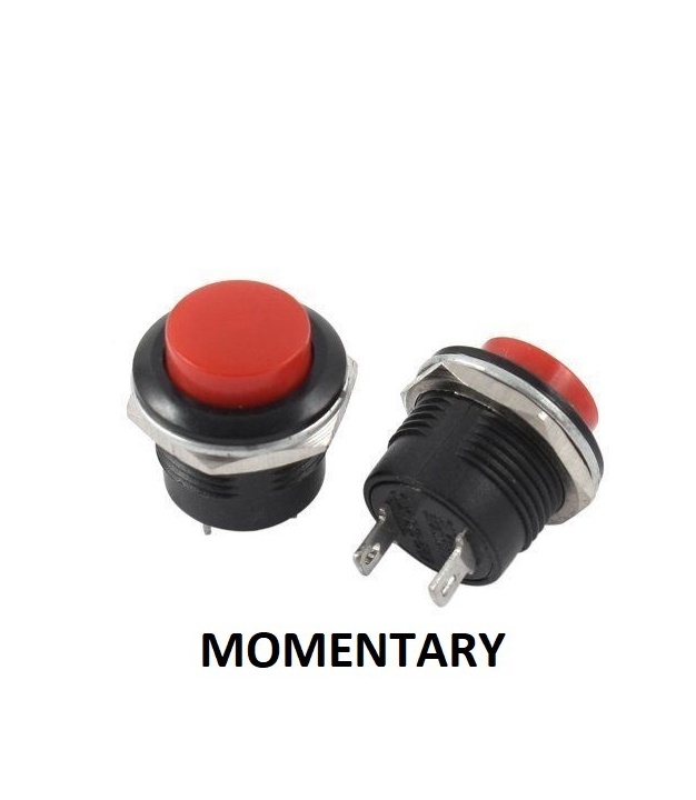 PUSH BUTTON SWITCH MOMENTARY Red Color SPST 3A 250VAC