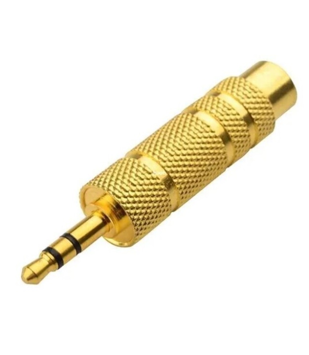 6.35mm Female to 3.5mm Male Stereo Audio Jack Adaptor Gold Plated