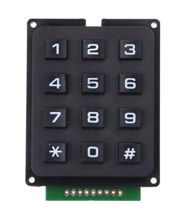 3x4 Keyboard Matrix 12 keys Black