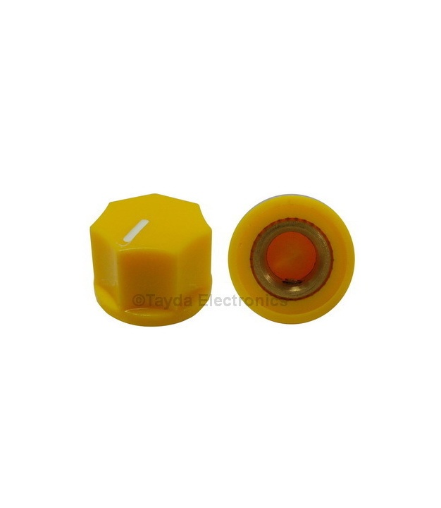 KN1250 ABS Fluted Yellow Knob 15x11mm