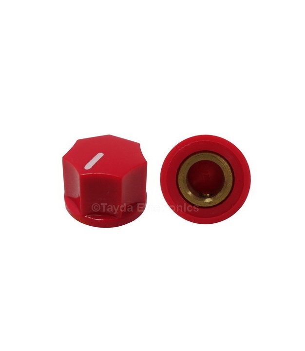 KN1250 ABS Fluted Red Knob 15x11mm