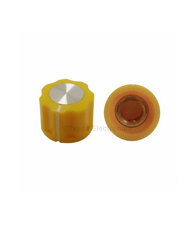 KN1360 ABS Fluted Yellow Knob 16x12mm