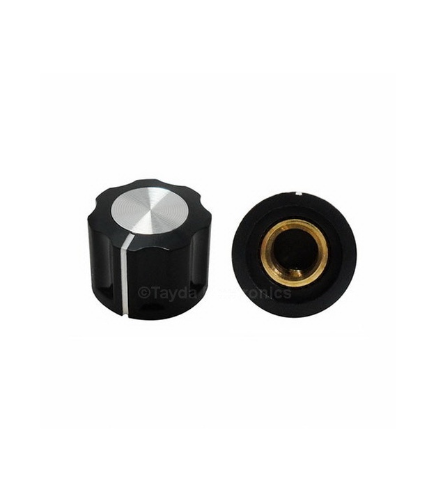 KN1360 ABS Fluted Black Knob 16x12mm
