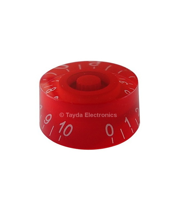 Red Gibson Style Speed Knob Embossed White Numbering