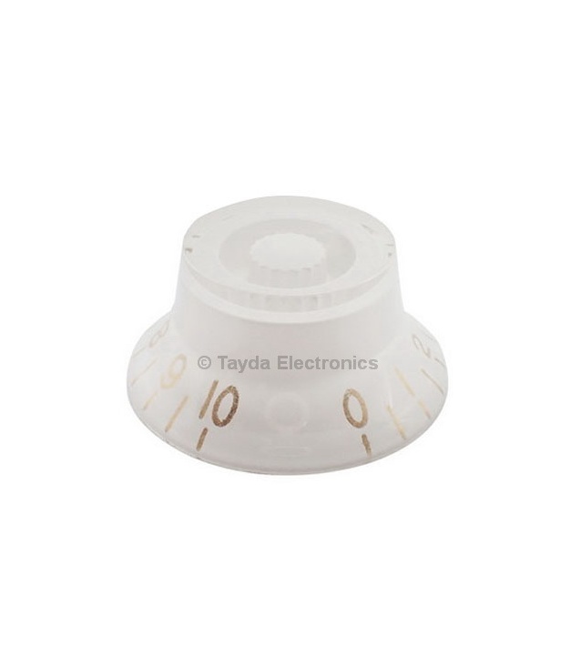White Gibson Style Knob Embossed Gold Numbering