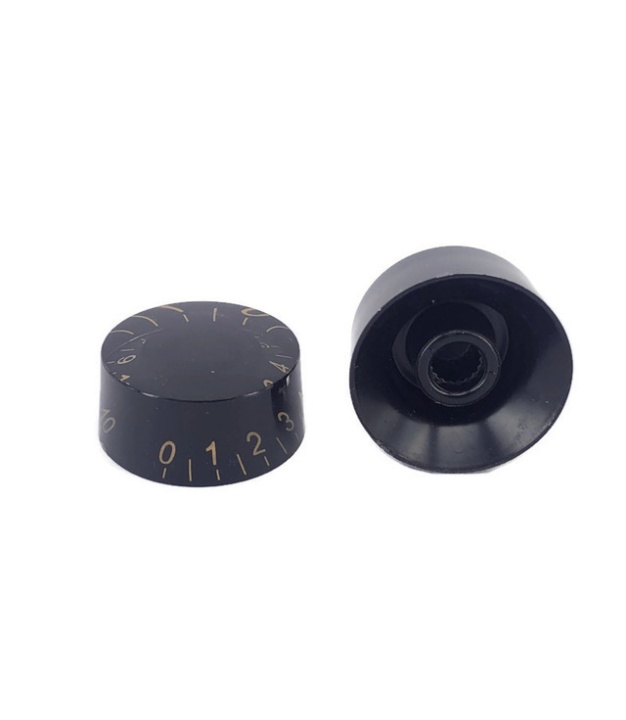 Black Gibson Style Speed Knob with Gold Numbers 0 to 10 