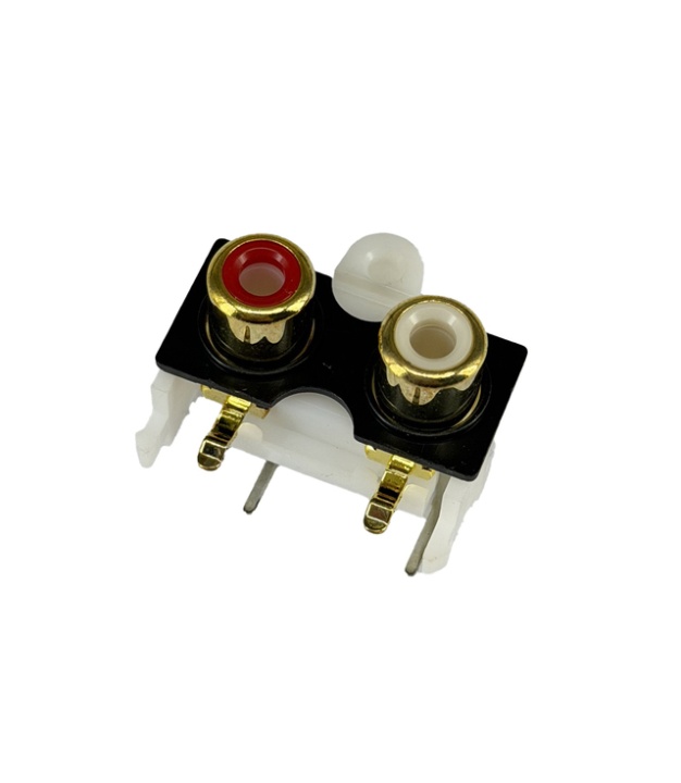 Dual RCA Female Audio Jack Connector PCB Mount