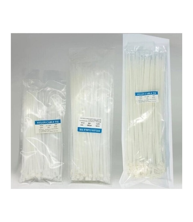 White Nylon Cable Ties Self-Locking