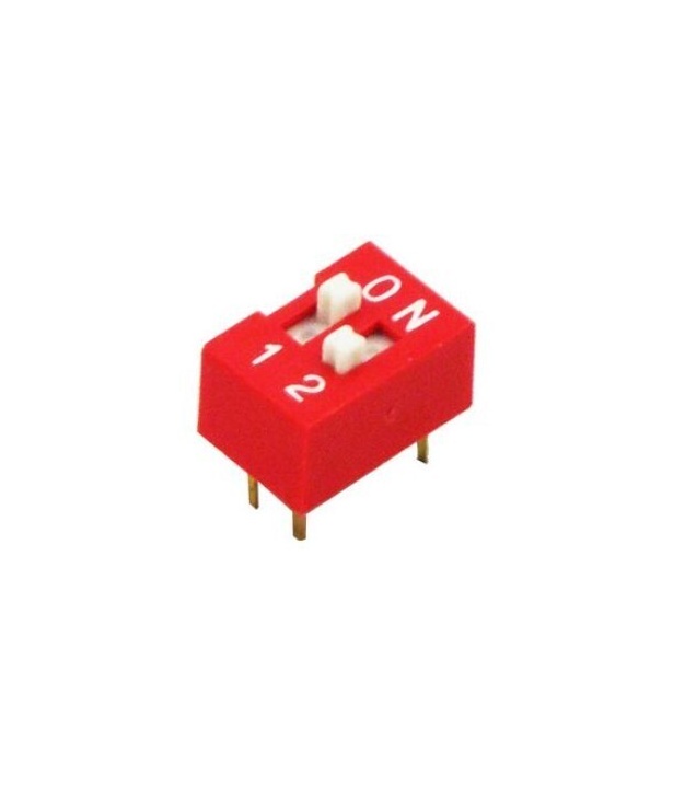 Dip Switch 2 Positions Gold Plated Contacts Top Actuated